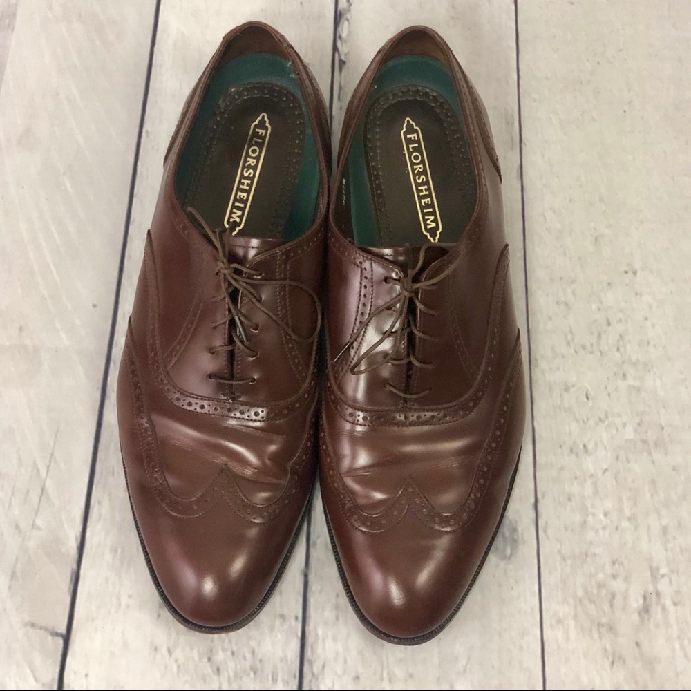 Florshiem Cognac Wingtip Oxfords - 13D